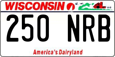 WI license plate 250NRB