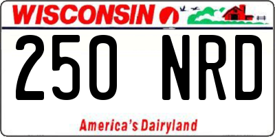 WI license plate 250NRD