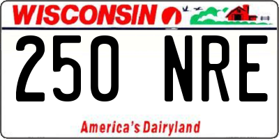 WI license plate 250NRE