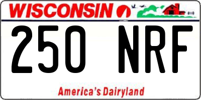 WI license plate 250NRF