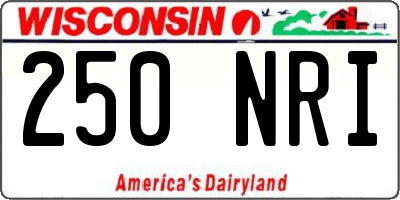 WI license plate 250NRI