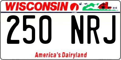 WI license plate 250NRJ