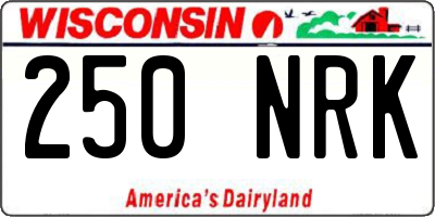 WI license plate 250NRK