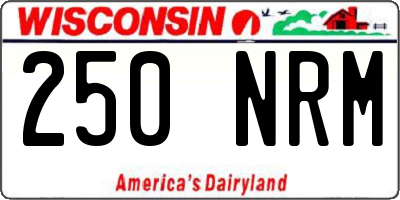 WI license plate 250NRM