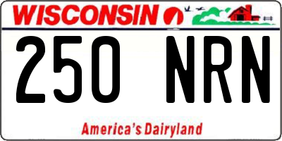 WI license plate 250NRN