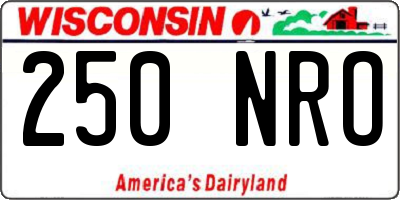 WI license plate 250NRO