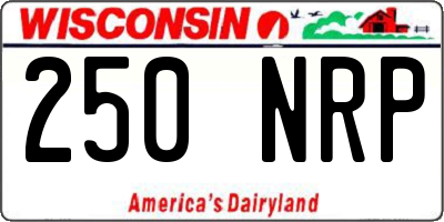 WI license plate 250NRP