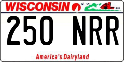 WI license plate 250NRR
