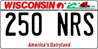 WI license plate 250NRS