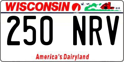 WI license plate 250NRV