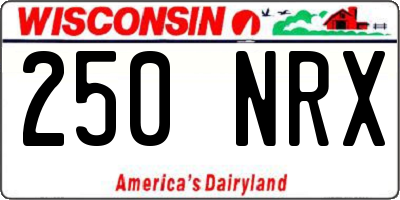 WI license plate 250NRX
