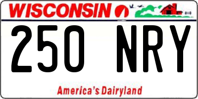 WI license plate 250NRY