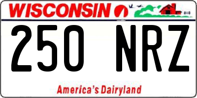 WI license plate 250NRZ