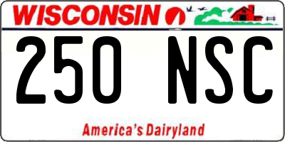 WI license plate 250NSC