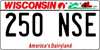 WI license plate 250NSE