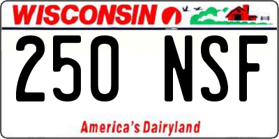 WI license plate 250NSF