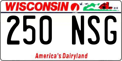WI license plate 250NSG