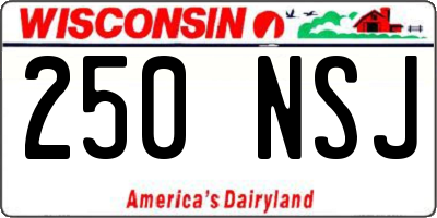 WI license plate 250NSJ