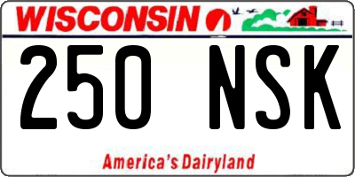 WI license plate 250NSK