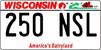 WI license plate 250NSL