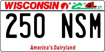 WI license plate 250NSM