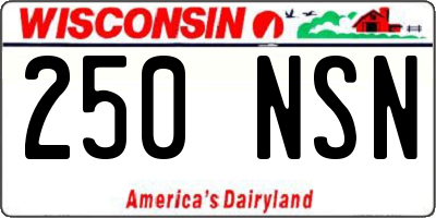 WI license plate 250NSN