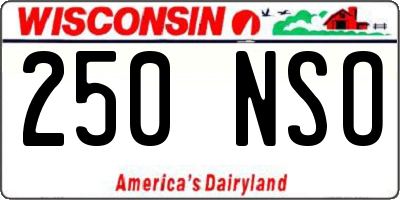 WI license plate 250NSO