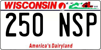 WI license plate 250NSP