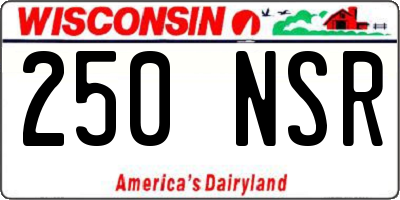 WI license plate 250NSR