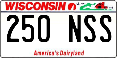 WI license plate 250NSS