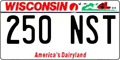 WI license plate 250NST