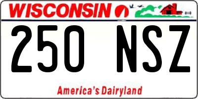 WI license plate 250NSZ