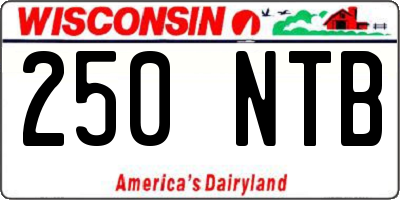 WI license plate 250NTB