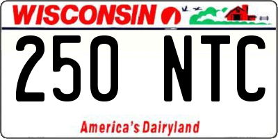 WI license plate 250NTC