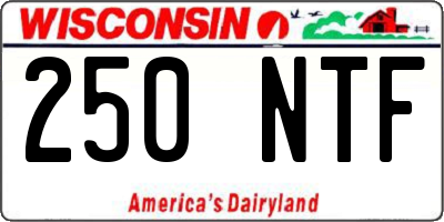 WI license plate 250NTF
