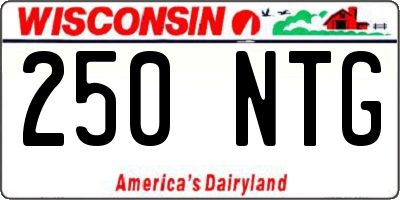 WI license plate 250NTG
