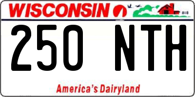 WI license plate 250NTH