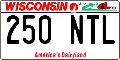WI license plate 250NTL