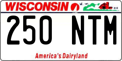 WI license plate 250NTM