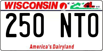 WI license plate 250NTO