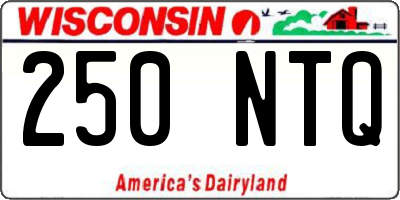 WI license plate 250NTQ