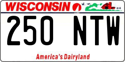 WI license plate 250NTW