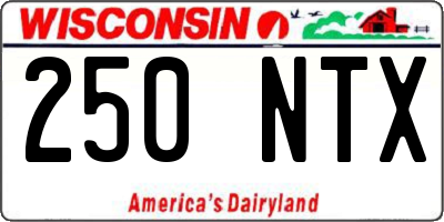 WI license plate 250NTX