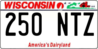 WI license plate 250NTZ