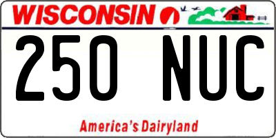 WI license plate 250NUC