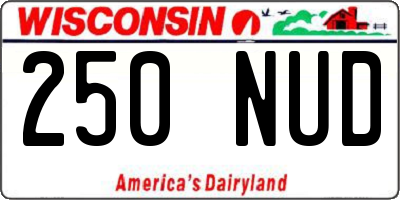 WI license plate 250NUD