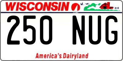 WI license plate 250NUG