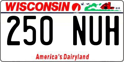 WI license plate 250NUH