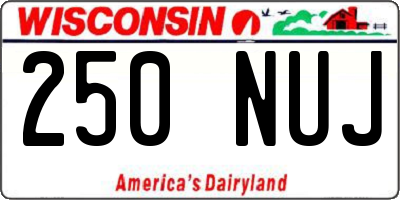WI license plate 250NUJ