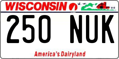 WI license plate 250NUK